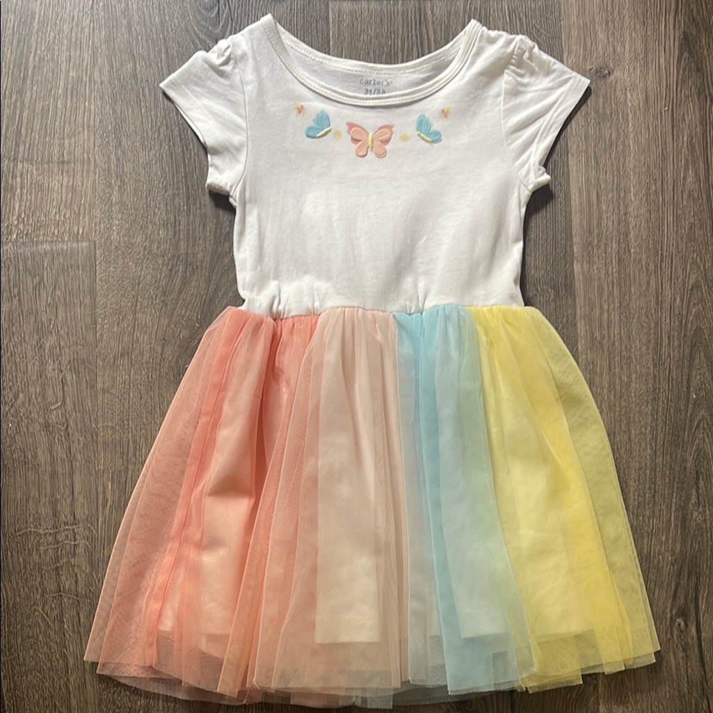Carter’s Pink And Blue Flutter Sleeve Sundress